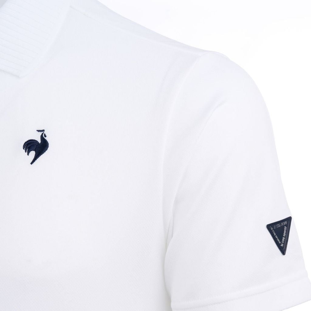 Polo nam Le Coq Sportif trắng form gọn gàng, phối logo tinh tế