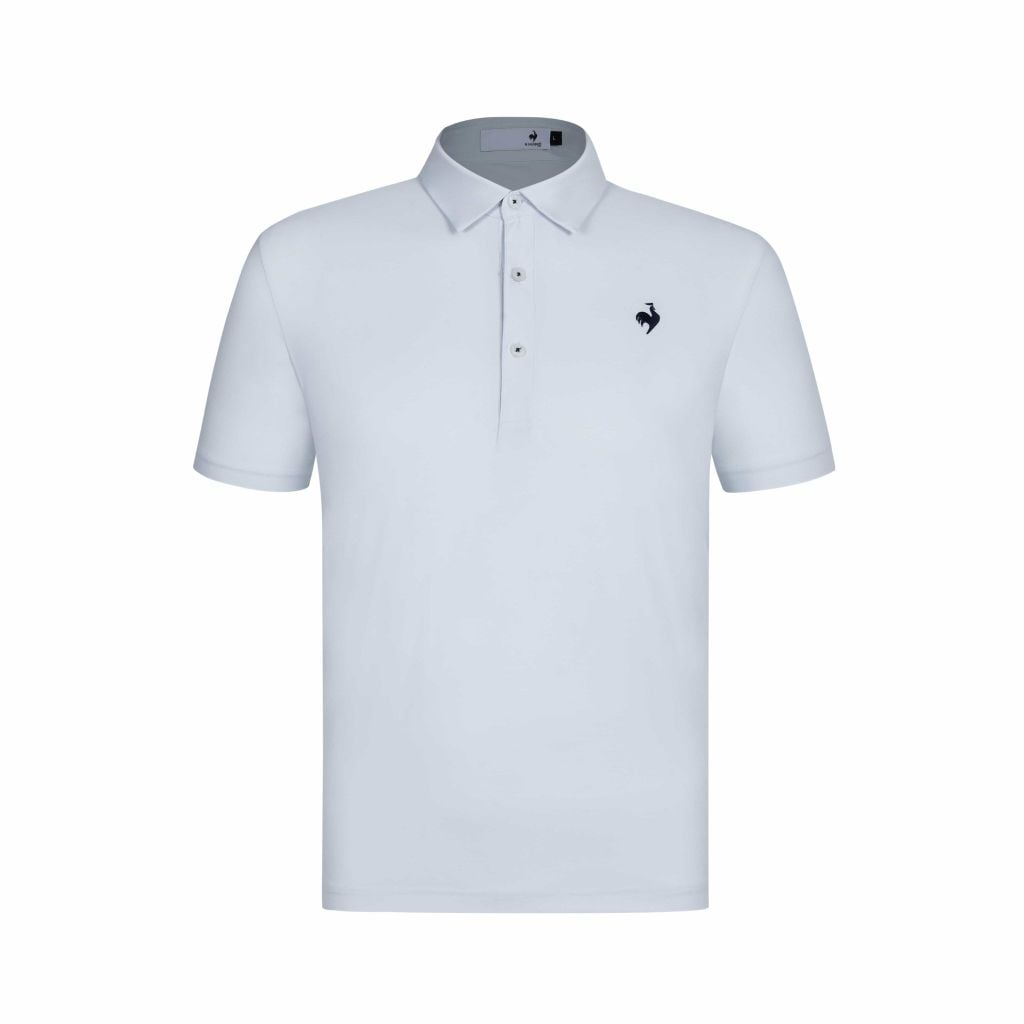 Áo polo golf nam Le Coq Sportif LG5FHS12MV, basic, cổ đứng gọn gàng, chi tiết thêu logo.