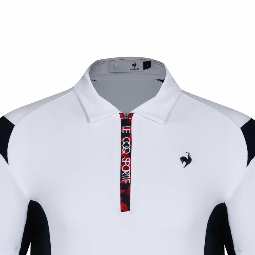 Polo golf nam Le Coq Sportif chất liệu nylon-polyester mềm mại, mát lạnh, linh hoạt vận động.