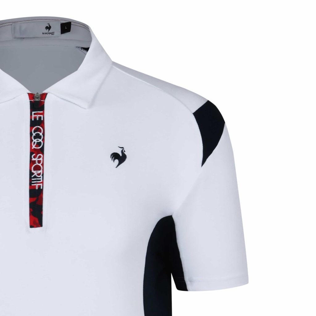 Áo golf Le Coq Sportif LG5FHS80MV thiết kế khóa kéo tinh tế, họa tiết theo mùa, logo cá tính.