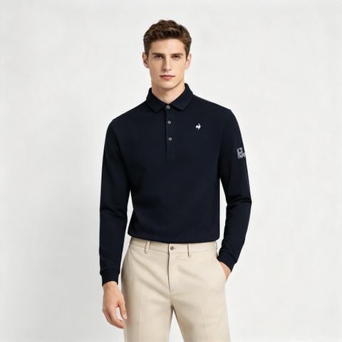 Áo dài tay có cổ le coq golf Nam LG5FLSV0MV-BK00