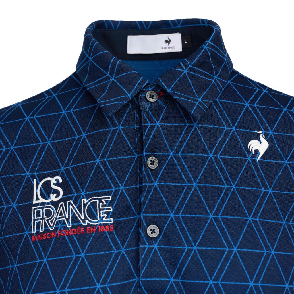 Áo Polo golf nam Le Coq Navy 2 lớp sang trọng, thoải mái cả sân golf và đời thường