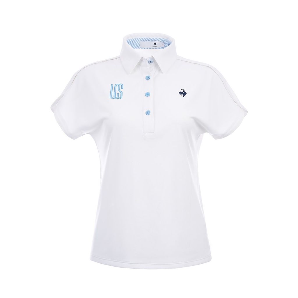 Áo polo golf nữ Le Coq LG5SHS09LV màu trắng, tay dolman rộng, dáng suông thoải mái