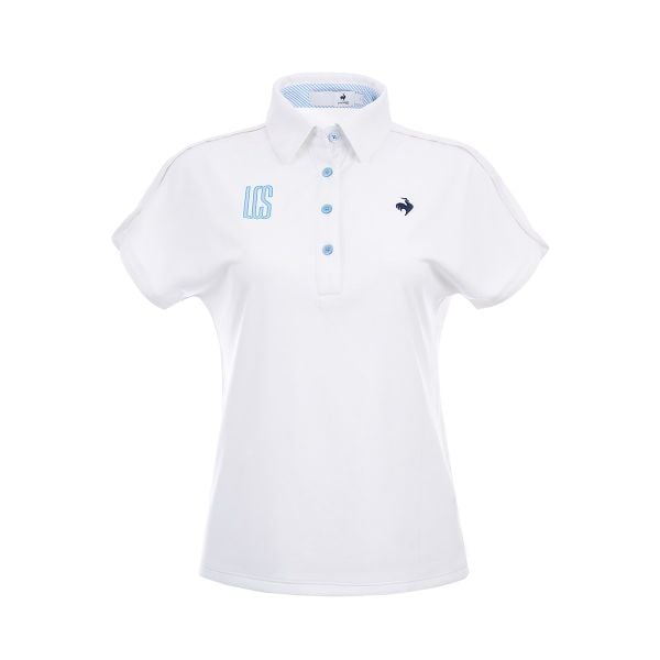 Áo polo golf nữ Le Coq LG5SHS09LV màu trắng, tay dolman rộng, dáng suông thoải mái