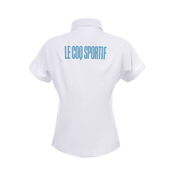 Áo polo golf nữ Le Coq LG5SHS09LV màu trắng, tay dolman rộng, dáng suông thoải mái