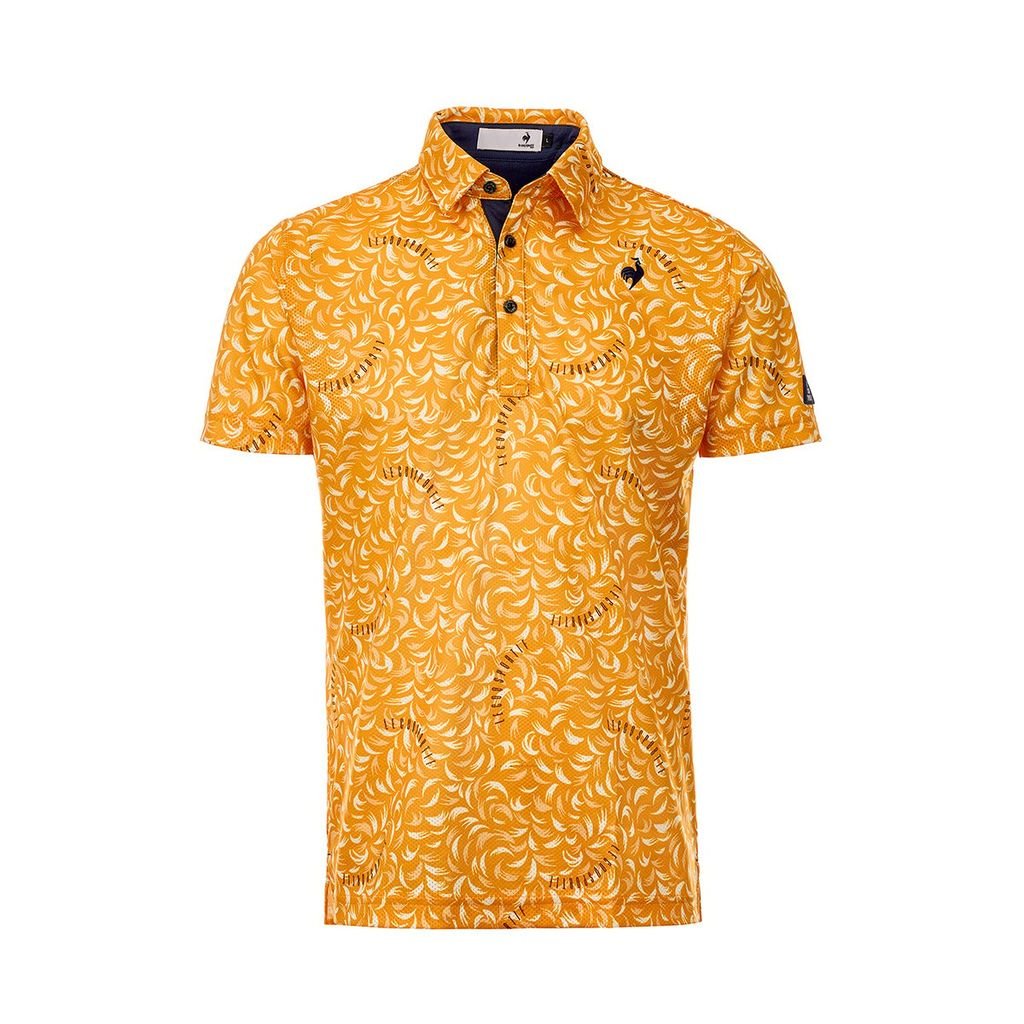 Áo polo golf nam Le Coq LG5SHS09MV màu cam, chất liệu lưới mát, thoáng khí