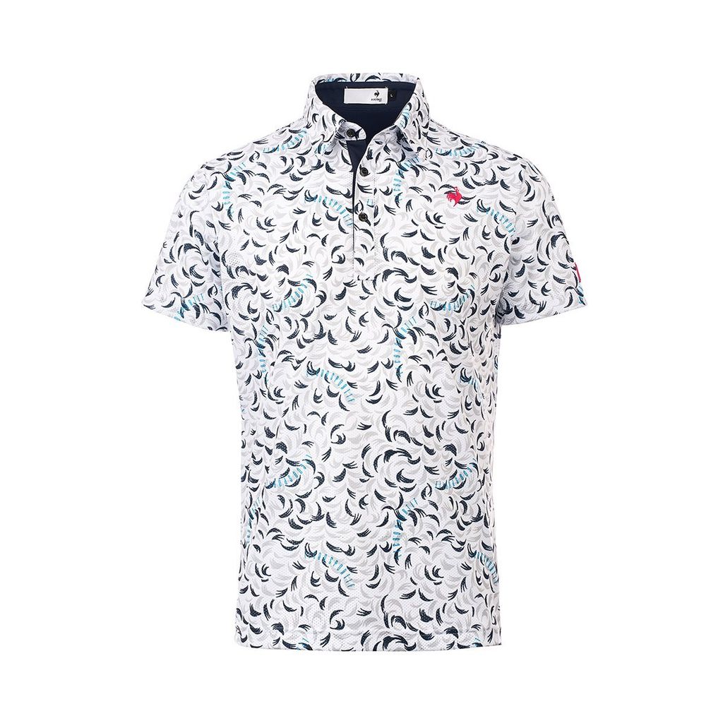 Áo polo golf nam Le Coq LG5SHS09MV màu trắng, chất liệu lưới mát, thoáng khí