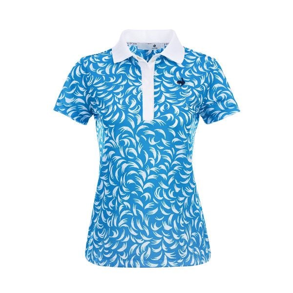 Áo polo golf nữ Le Coq LG5SHS12LV màu xanh dáng A nhẹ nhàng, thoải mái