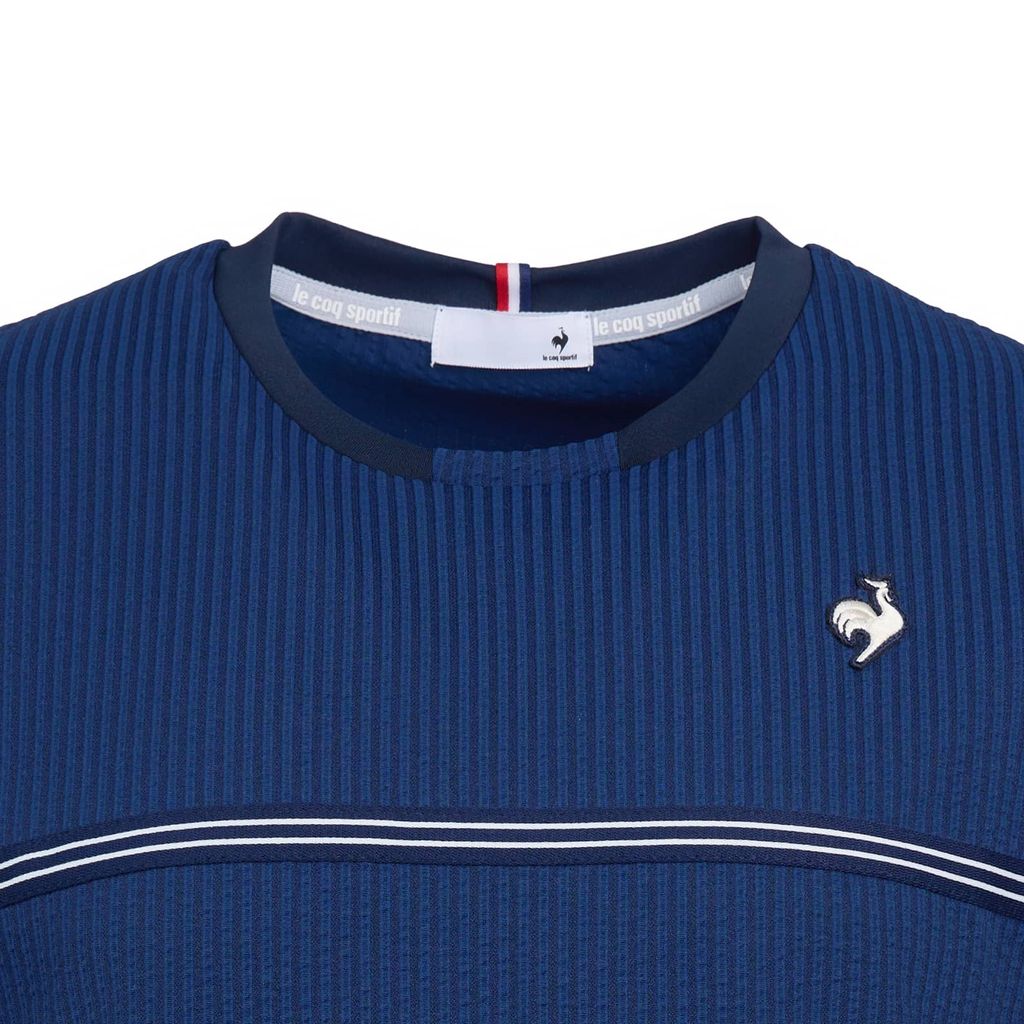 Áo T-shirt nam navy seersucker thoáng mát khử mùi hạn chế UV