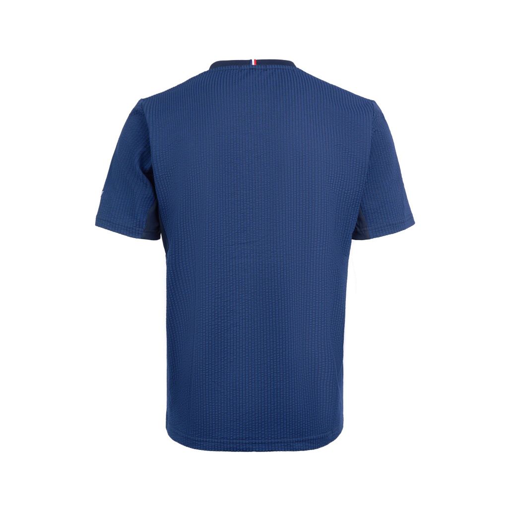 Áo T-shirt le coq sportif nam navy vải Heranka seersucker đạt chuẩn thi đấu