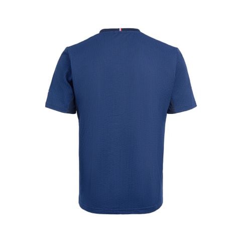 Áo T-shirt le coq sportif nam navy vải Heranka seersucker đạt chuẩn thi đấu