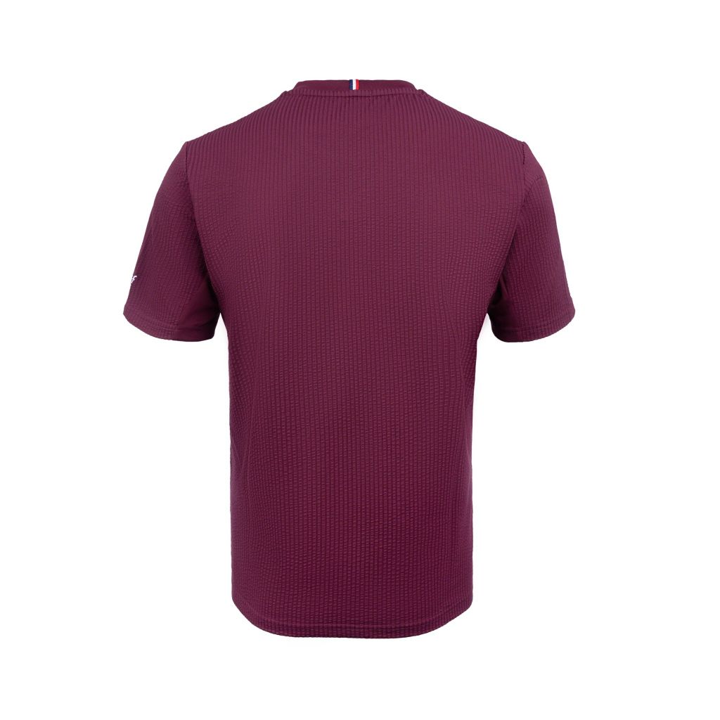 Áo T-shirt nam wine red seersucker thoáng khí khử mùi hạn chế tia UV