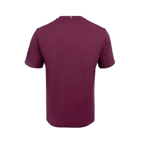 Áo T-shirt nam wine red seersucker thoáng khí khử mùi hạn chế tia UV