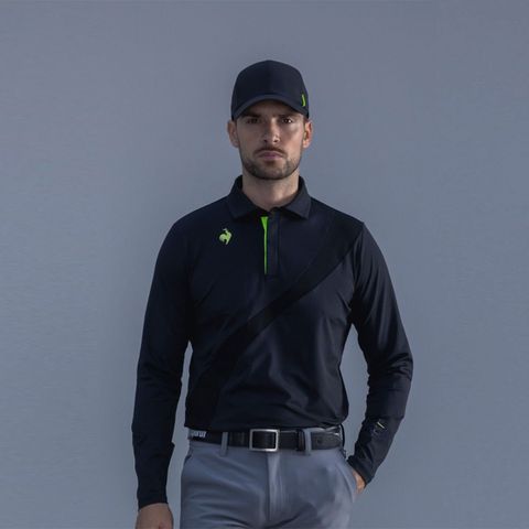 Áo dài tay có cổ le coq golf Nam QGMWJB21V-BK00