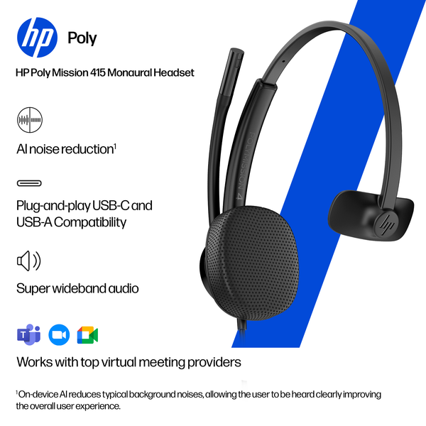 Tai nghe có dây USB Mono HP Poly Mission 415