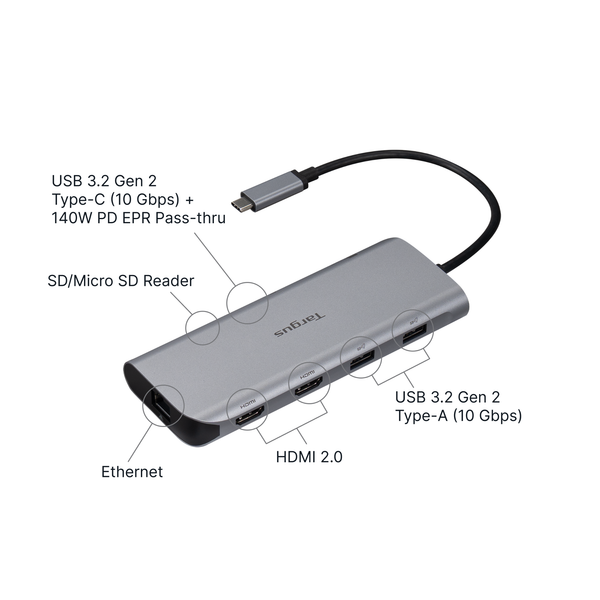 Trạm kết nối Dual Video nguồn 140W EPR Pass-Thru Targus DOCK403