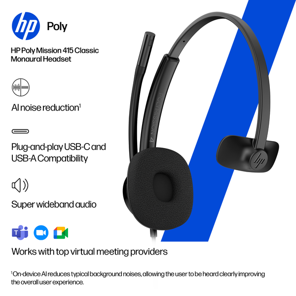 Tai nghe có dây USB Mono HP Poly Mission 415