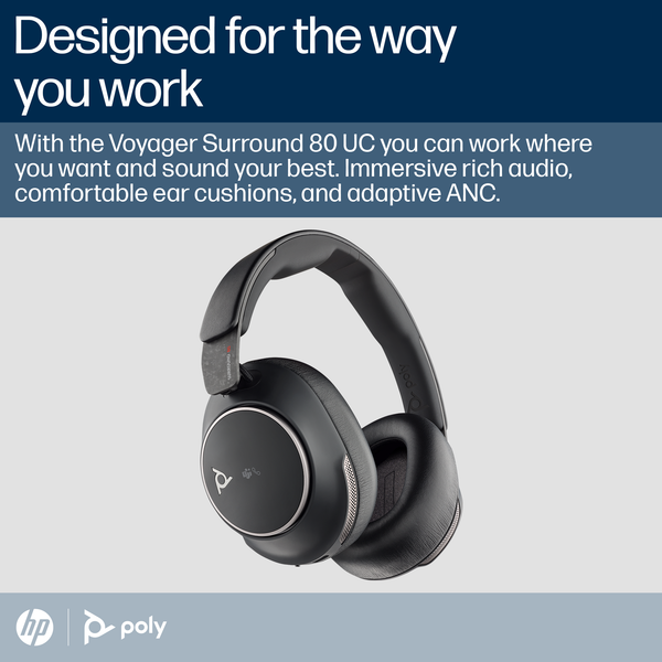 Tai nghe không dây Bluetooth Poly Voyager Surround 80 UC