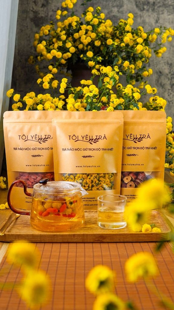 Combo 3 Gói Trà Hoa Cúc, Kỷ Tử, Táo Đỏ Giúp Ngủ Ngon An Thần