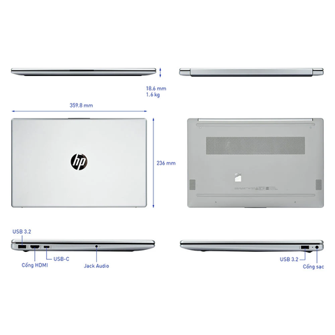  Laptop HP 15-fc0086AU A6VV9PA Ryzen 5 7430U| 16GB| 512GB| OB| 15.6