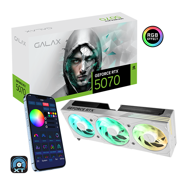  Card màn hình GALAX GeForce RTX5070 EX Gamer 1-Click OC White 57NON7MDBVXW 