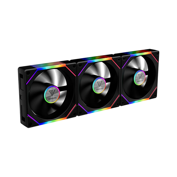  Bộ 3 Fan Case Gamdias AEOLUS P2-1203 ARGB PWM 120mm Black CCAEOLP21203BLGA 