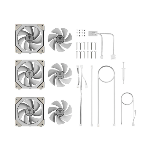  Bộ 3 Fan Case Gamdias AEOLUS P2-1203 ARGB PWM 120mm White CCAEOLP21203WHGA 