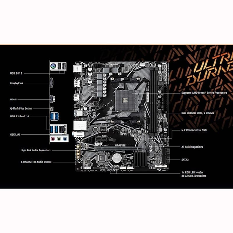  Mainboard Gigabyte B550M H ARGB (Chipset AMD B550) 