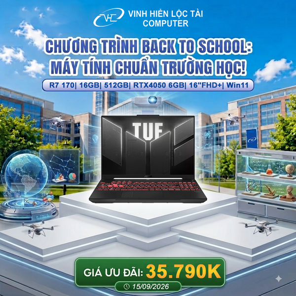  Laptop Asus TUF Gaming A16 FA607NUQ-RL007W Ryzen 7 170| 16GB| 512GB| RTX4050 6GB| 16