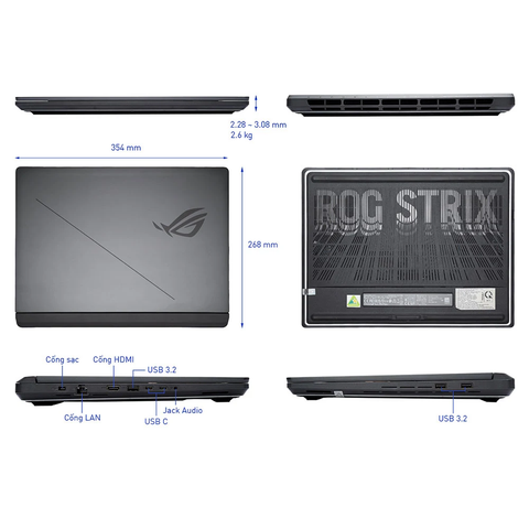  Laptop Asus ROG Strix G16 G615JHR-S5069W i7-14650HX| 32GB| 1TB| RTX5080 8GB| 16