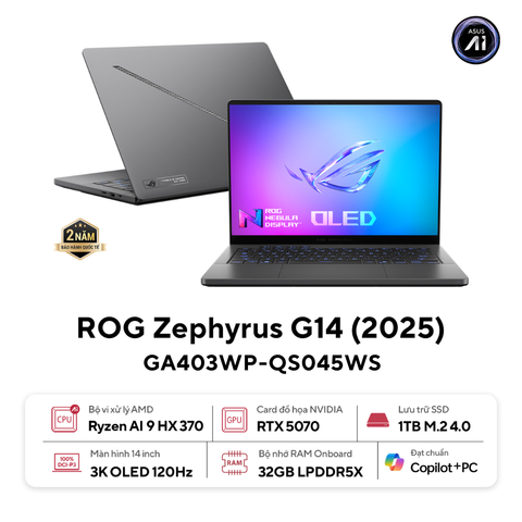 Laptop Asus ROG Zephyrus G14 GA403WP-QS045WS Ryzen AI 9 HX 370| 32GB| 1TB| RTX5070 8GB| 14