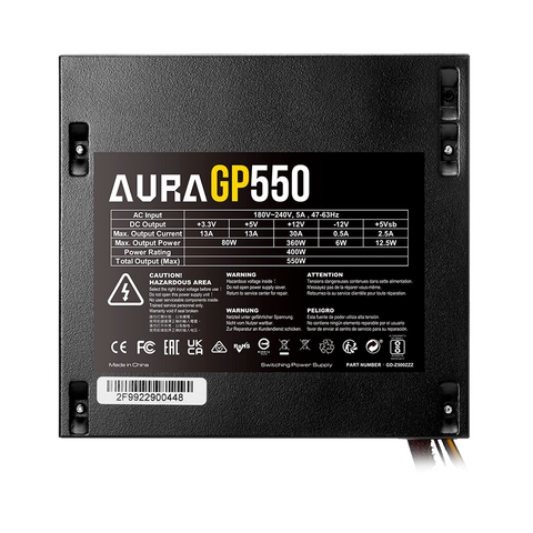  Nguồn máy tính Gamdias AURA GP550 550W PSAURAGP550GA 