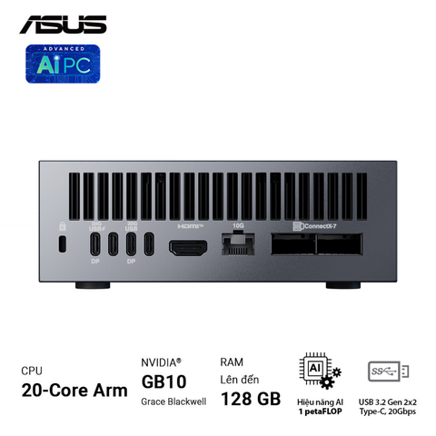  Máy Tính Để Bàn PC AI Mini ASUS Ascent GX10-GG0036BN ( ARM v9.2-A ) 