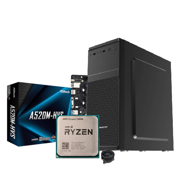 Máy Tính Để Bàn PC AMD Ryzen 5 3400G MPK| 8GB| MB A520M-HVS| 500W 