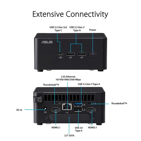 Máy Tính Để Bàn PC ASUS NUC 14 Pro Tall RNUC14RVHU500000I ( Ultra 5 125H ) 