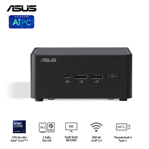  Máy Tính Để Bàn PC ASUS NUC 14 Pro Tall RNUC14RVHU700000I ( Ultra 7 155H ) 