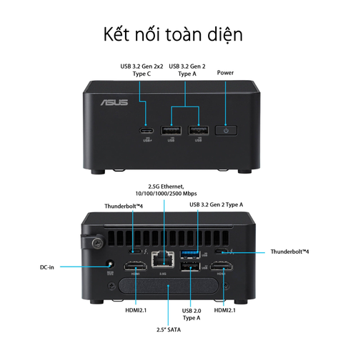  Máy Tính Để Bàn PC ASUS NUC 14 Pro Tall RNUC14RVHU700000I ( Ultra 7 155H ) 