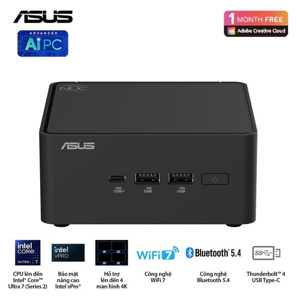  Máy Tính Để Bàn PC ASUS NUC 15 PRO Tall RNUC15CRHU700000I ( Ultra 7 255H ) 