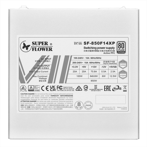  Nguồn máy tính SUPER FLOWER LEADEX VII Platinum PRO 1200W ATX 3.1 (WH) SF-1200F14XP(WH) 