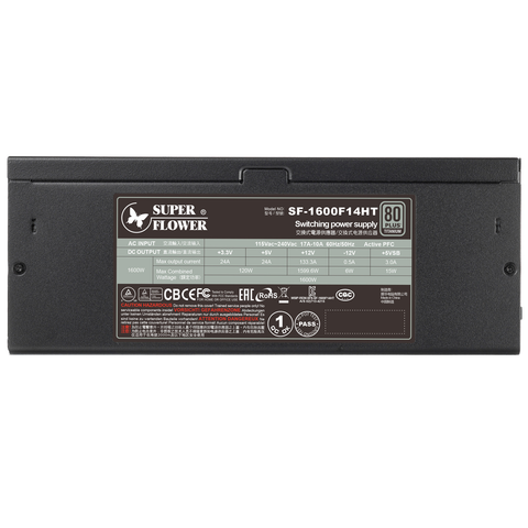  Nguồn máy tính SUPER FLOWER Leadex Titanium 1600W ATX 3.1 SF-1600F14HT 