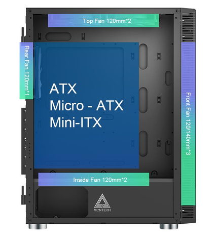  Thùng máy tính | Case máy tính Montech X3 Mesh Black CA0X3BLMESMT 