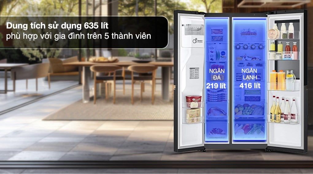 Tủ lạnh LG Inverter 635 lít Side By Side InstaView GR-G257BL