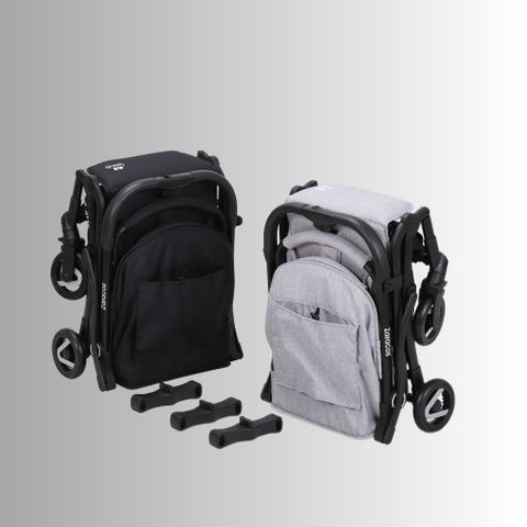 Xe đẩy cho bé Zaracos Norio 9026 - Xe đẩy đôi gấp gọn - Màu Black - Gray