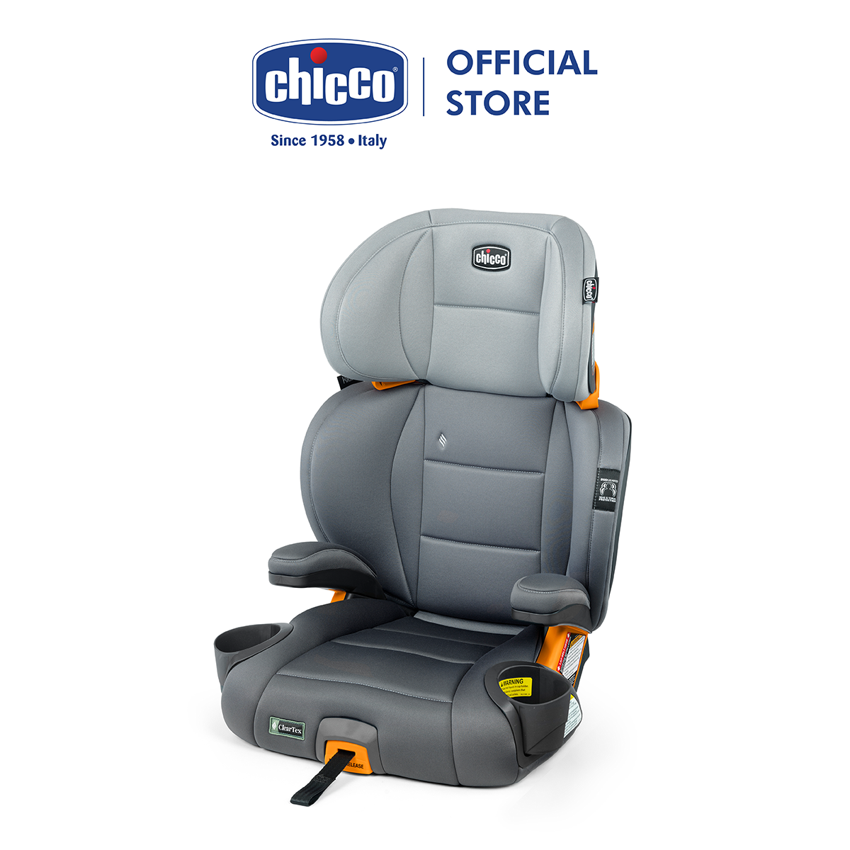 Ghế ngồi ô tô cho bé Chicco KidFit Plus 2 trong 1 ISOFIX ClearTex - Màu ghi đá