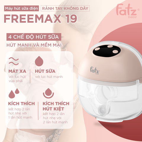 Máy hút sữa điện rảnh tay không dây Fatzbaby Freemax 19 FB1285MX