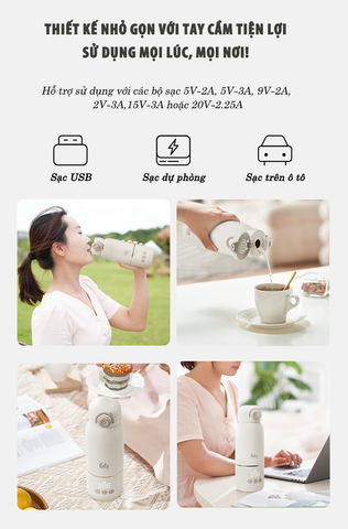 Bình đun và hâm nước pha sữa di động Fatzbaby Mini Smart 16 Plus FB3808BN