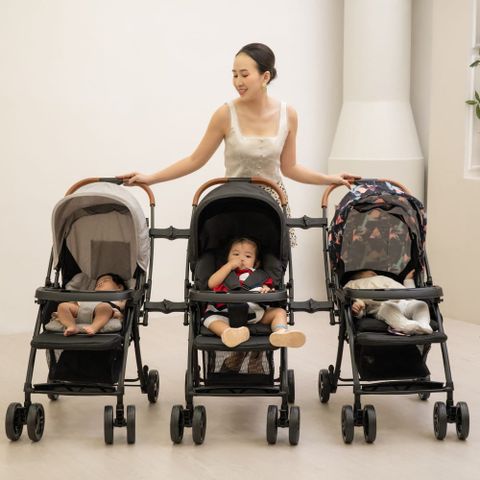 Xe đẩy cho bé Zaracos Twin Oral 2706 - Xe đẩy đôi hai chiều lắp ghép -  Màu Black - Gray