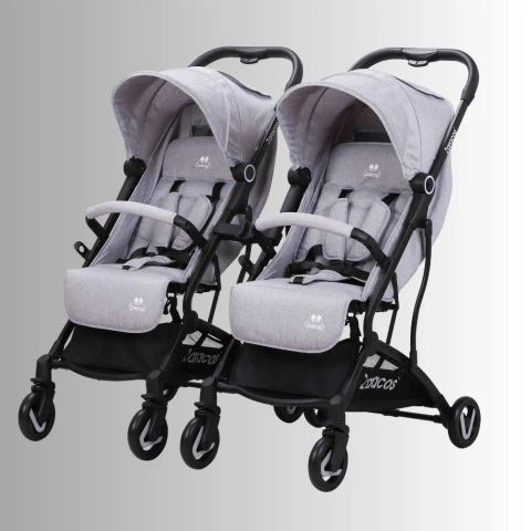 Xe đẩy cho bé Zaracos Norio 9026 - Xe đẩy đôi gấp gọn - Màu Black