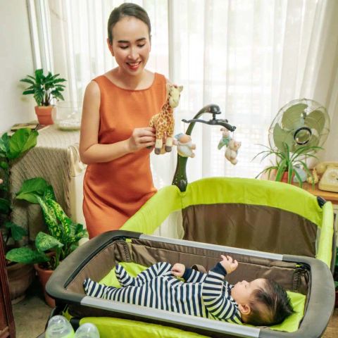 Nôi cũi cho bé Zaracos Jelly 6046 - Nôi cũi vải gấp gọn