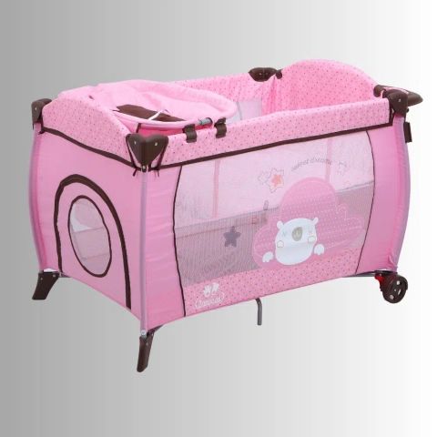 Nôi cũi cho bé Zaracos Jenni 5046 - Nôi vải gấp gọn - Màu Pink